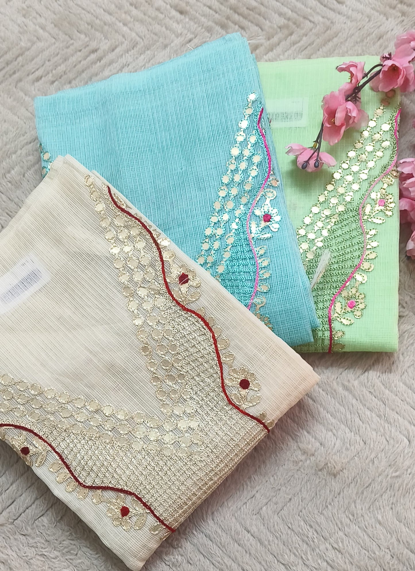 Embroidered Kota Doriya Dupatta