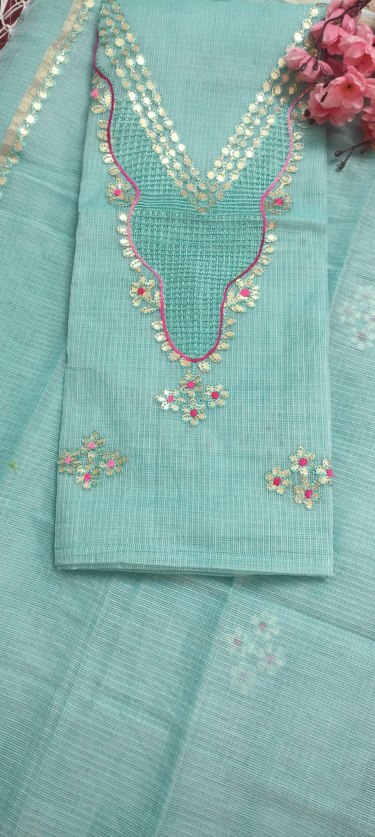 Embroidered Kota Doriya Dupatta