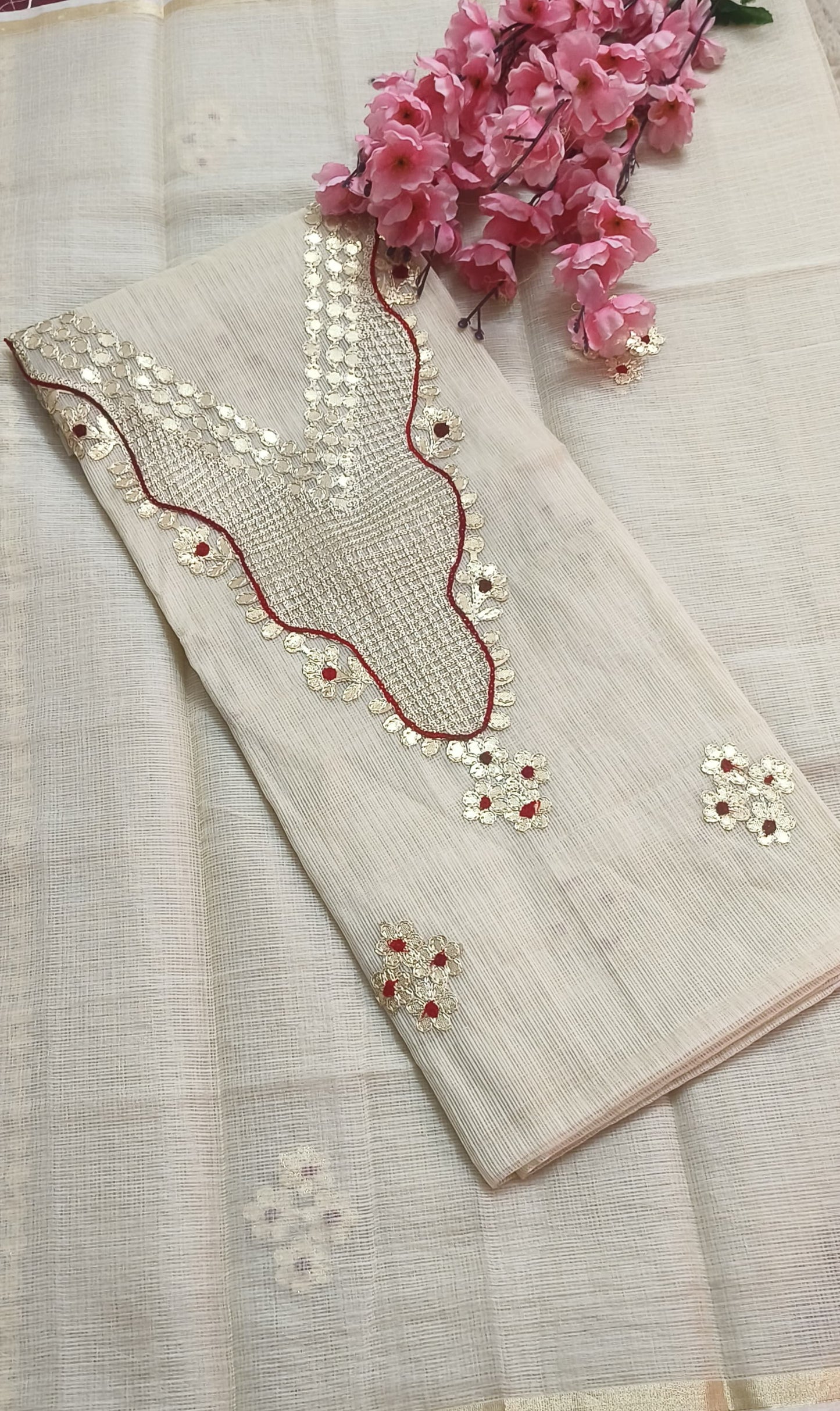 Embroidered Kota Doriya Dupatta